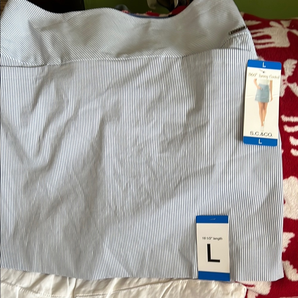 Women's Blue Striped Shorts